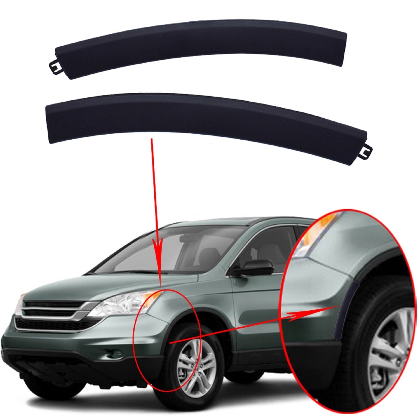 TOPPARTZ Bumper Filler Fit for Honda CR-V 2007-2011 Front Side Set of 2 Side Garnish HO1089114