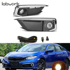 TOPPARTZ Bumper Fog Light Lamp Cover Fit for 2019-2020 Honda Civic Coupe/Sedan