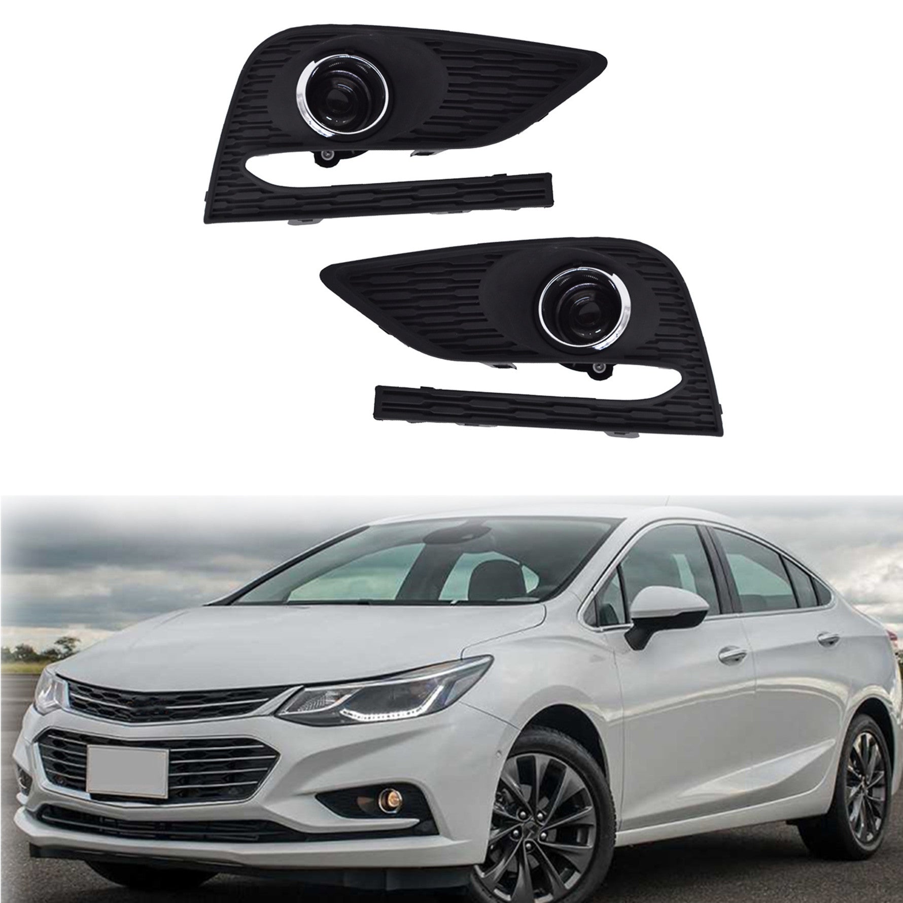 TOPPARTZ Bumper Fog Lights Driving Lamps For 2016-2018 Chevy Cruze w/ Switch