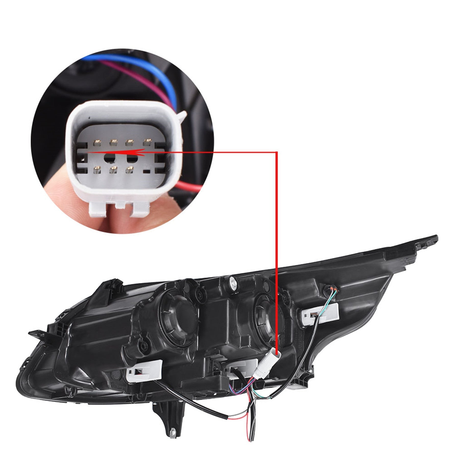 TOPPARTZ Chrome Halogen Projector Headlights Set Fit For 2013-2015 Chevy Malibu