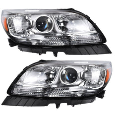 TOPPARTZ Chrome Halogen Projector Headlights Set Fit For 2013-2015 Chevy Malibu