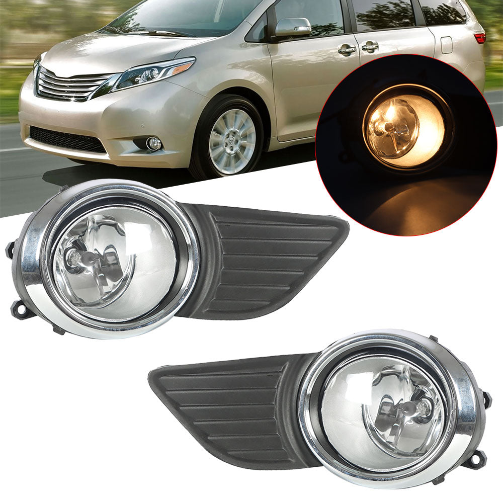 TOPPARTZ Clear Bumper Fog Lights Driving Lamp Switch For 2011-2015 Toyota Sienna