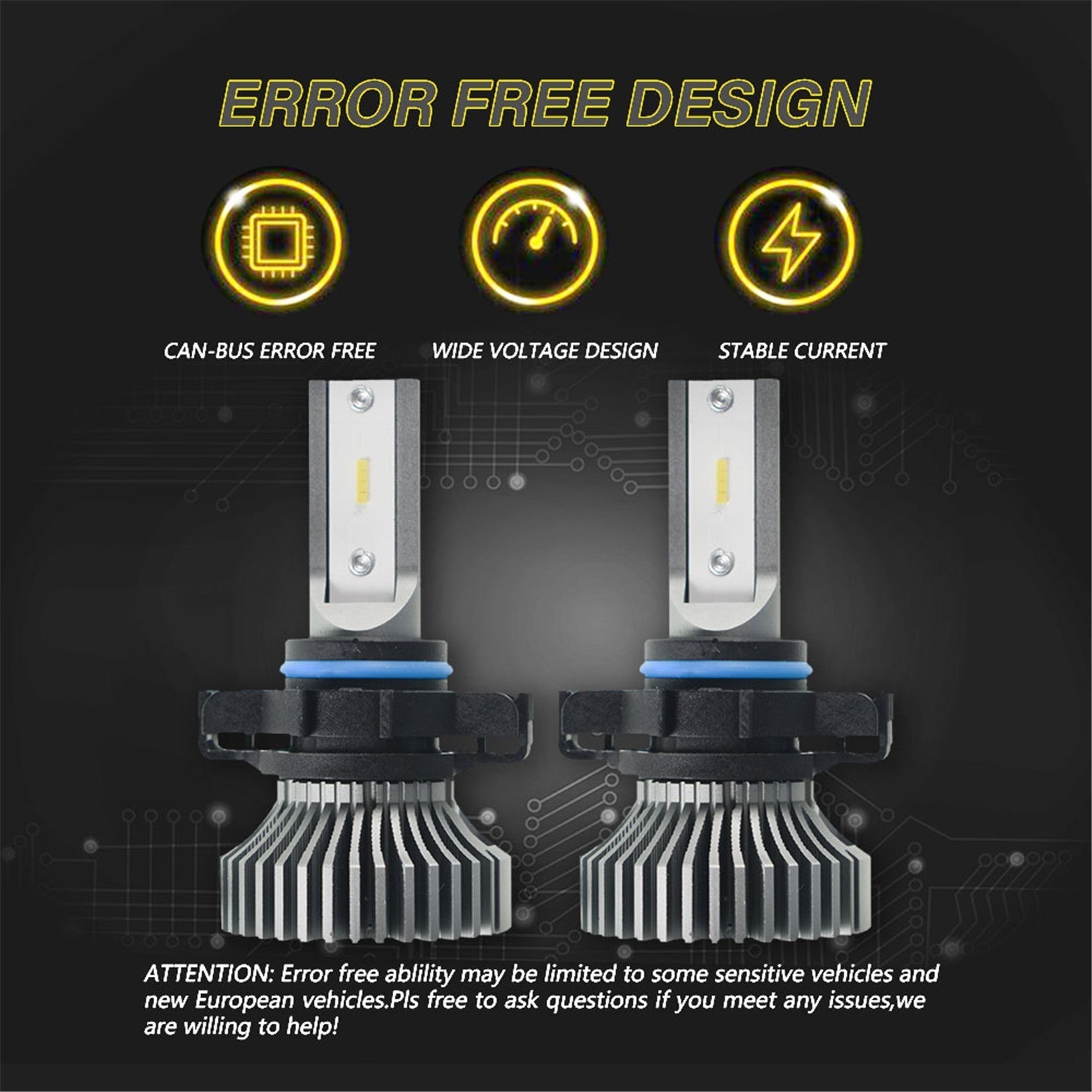 TOPPARTZ F3-5202 LED Fog Light Bulbs 6000K 3000LM 20W Fog Light LED Conversion Kit, Pack of 2