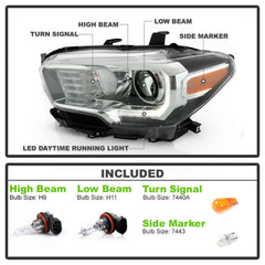 Headlights For 2016-2019 Toyota Tacoma Halogen Type Black Trim Left&Right Side
