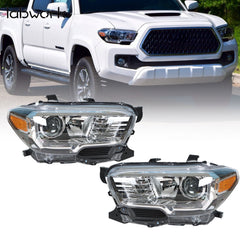 Headlights For 2016-2019 Toyota Tacoma Halogen Type Black Trim Left&Right Side