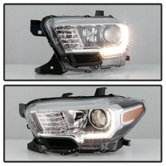 Headlights For 2016-2019 Toyota Tacoma Halogen Type Black Trim Left&Right Side