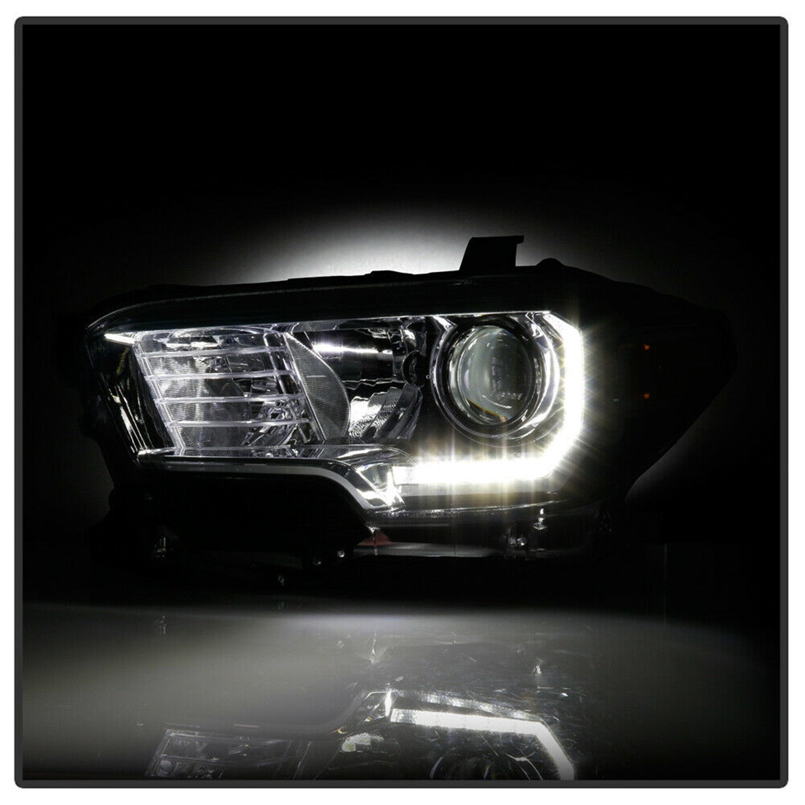 Headlights For 2016-2019 Toyota Tacoma Halogen Type Black Trim Left&Right Side