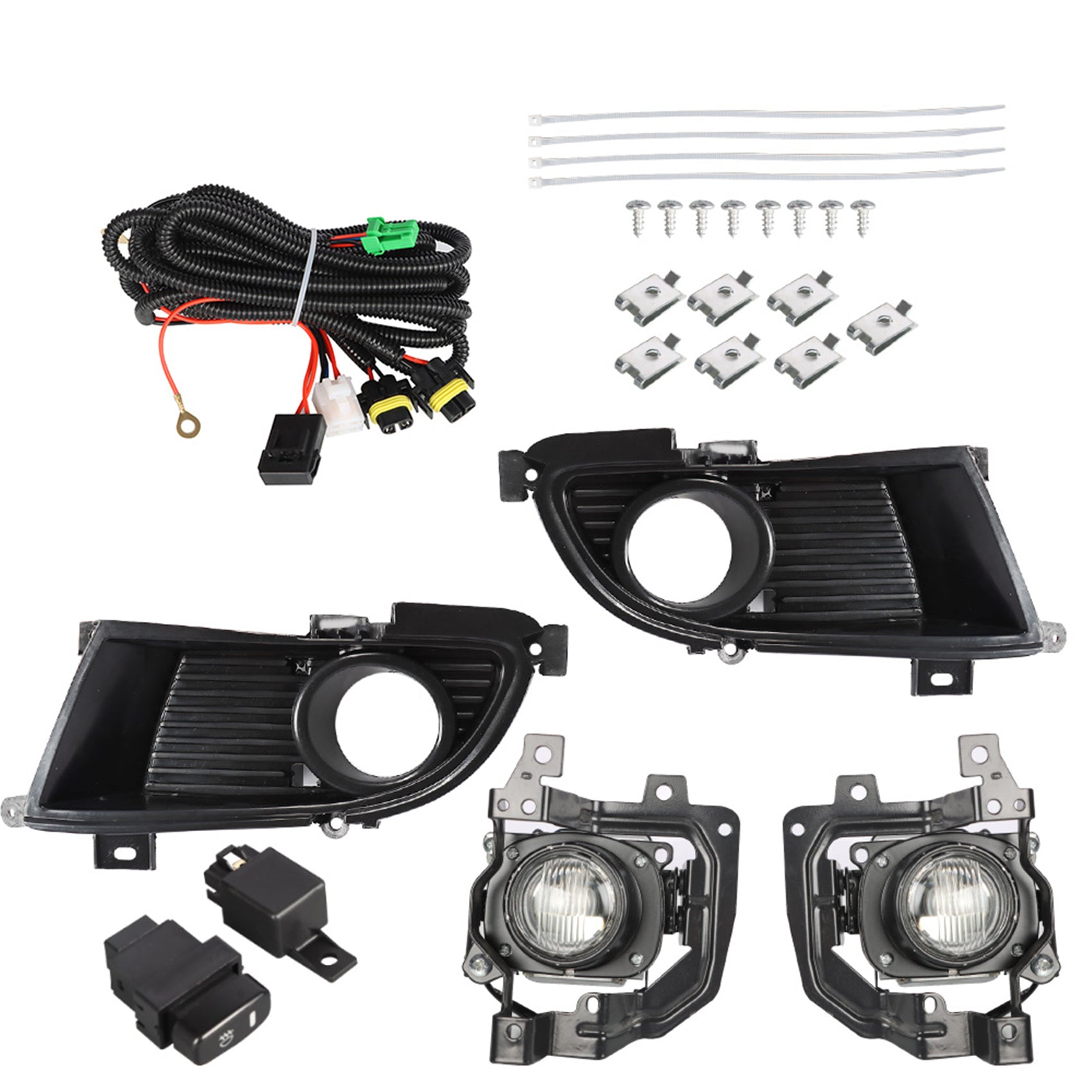 TOPPARTZ Fog Lights Assembly Replacement for 2004 2005 Mitsubishi Lancer Clear Lens Bumper Fog Lamp Left+Right Side (Passenger & Driver Side)