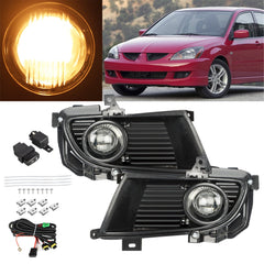 TOPPARTZ Fog Lights Assembly Replacement for 2004 2005 Mitsubishi Lancer Clear Lens Bumper Fog Lamp Left+Right Side (Passenger & Driver Side)