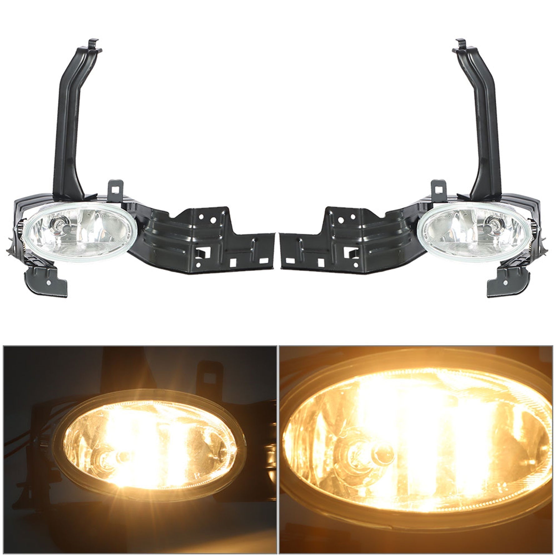 Fog Lights Lamps w/Wiring+Switch Kit Pair For Honda Accord Sedan 2008-2010