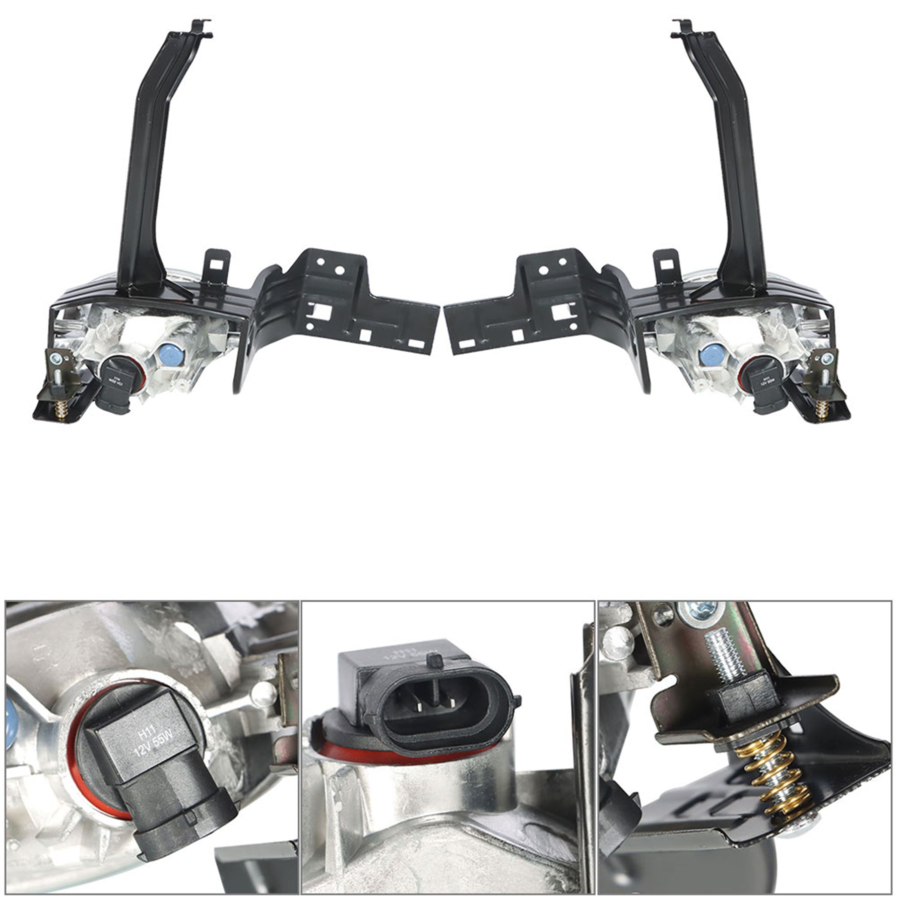 Fog Lights Lamps w/Wiring+Switch Kit Pair For Honda Accord Sedan 2008-2010