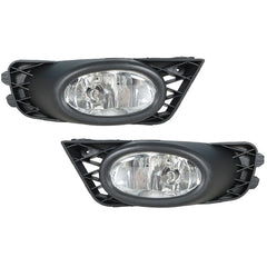 TOPPARTZ Fog Lights Assembly Replacement for 2009 2010 2011 Honda Civic Sedan Clear Lens Bumper Fog Lamp Left+Right Side (Passenger & Driver Side)