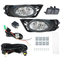TOPPARTZ Fog Lights Assembly Replacement for 2009 2010 2011 Honda Civic Sedan Clear Lens Bumper Fog Lamp Left+Right Side (Passenger & Driver Side)