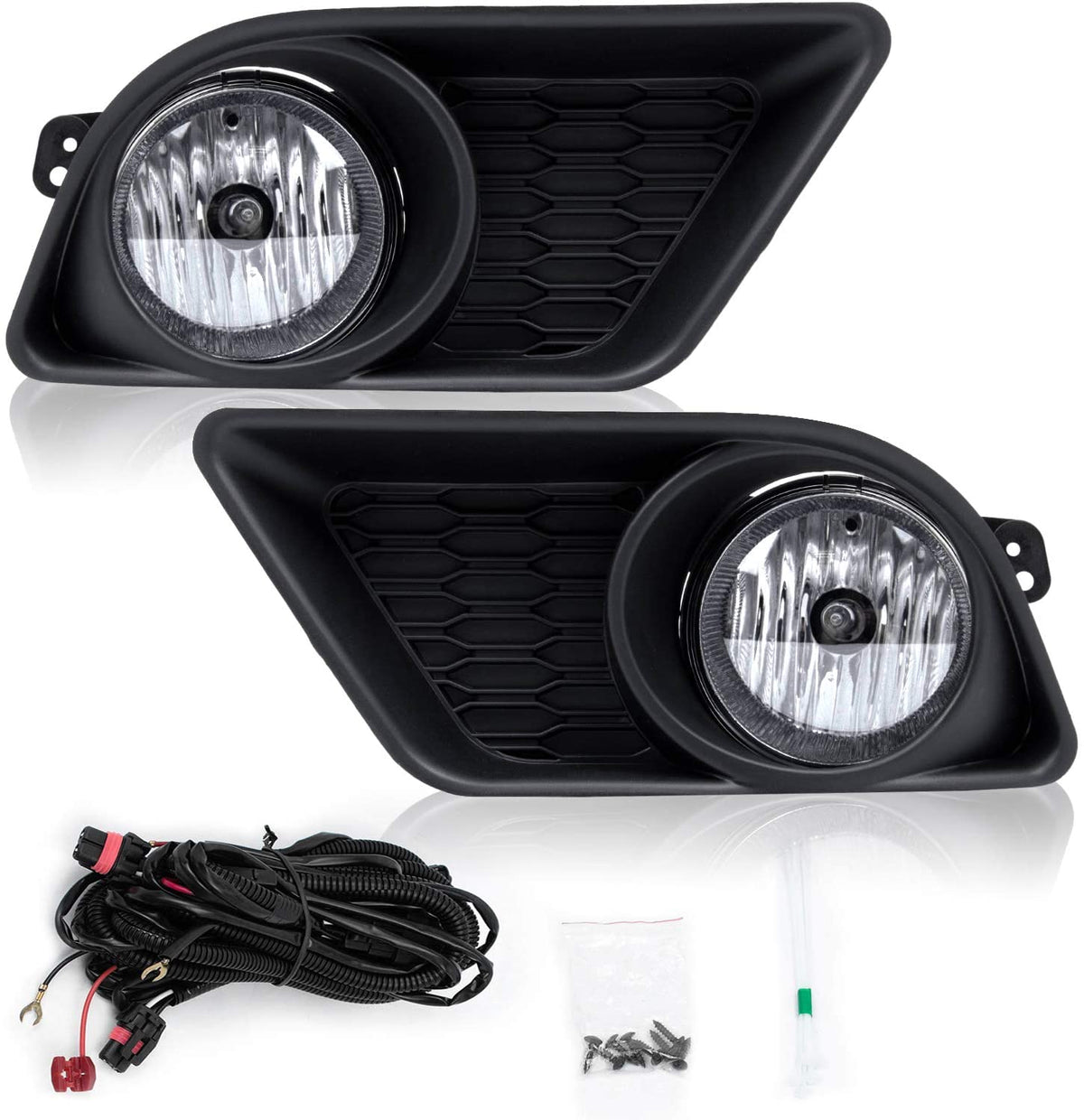 TOPPARTZ Fog Lights Assembly Replacement for 2011 2012 2013 2014 Dodge Clear Lens Bumper Fog Lamp Left+Right Side(Passenger & Driver Side)
