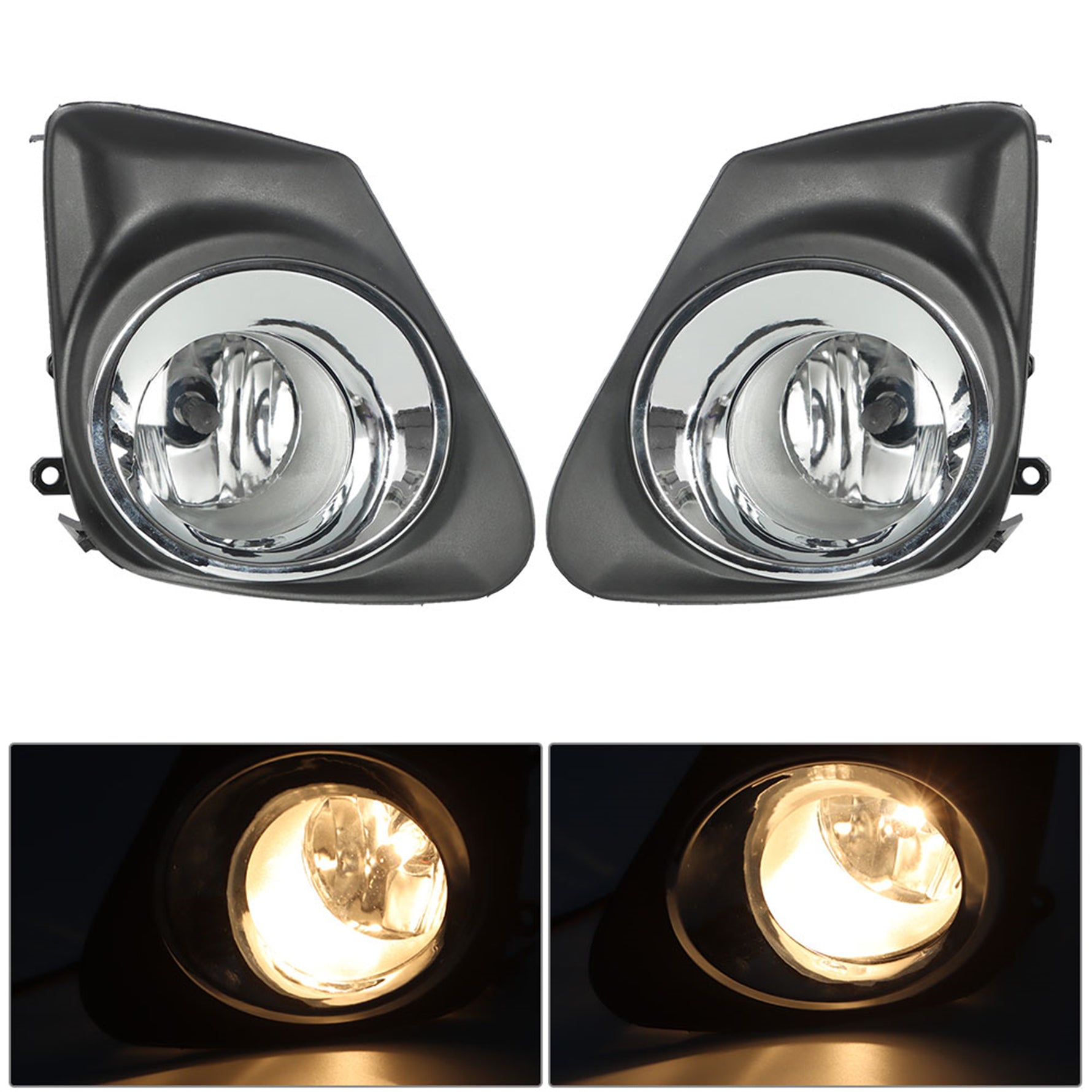 TOPPARTZ Fog Lights Assembly Replacement for 2011 2012 2013 Toyota Corolla Clear Lens Bumper Fog Lamp Left+Right Side (Passenger & Driver Side)