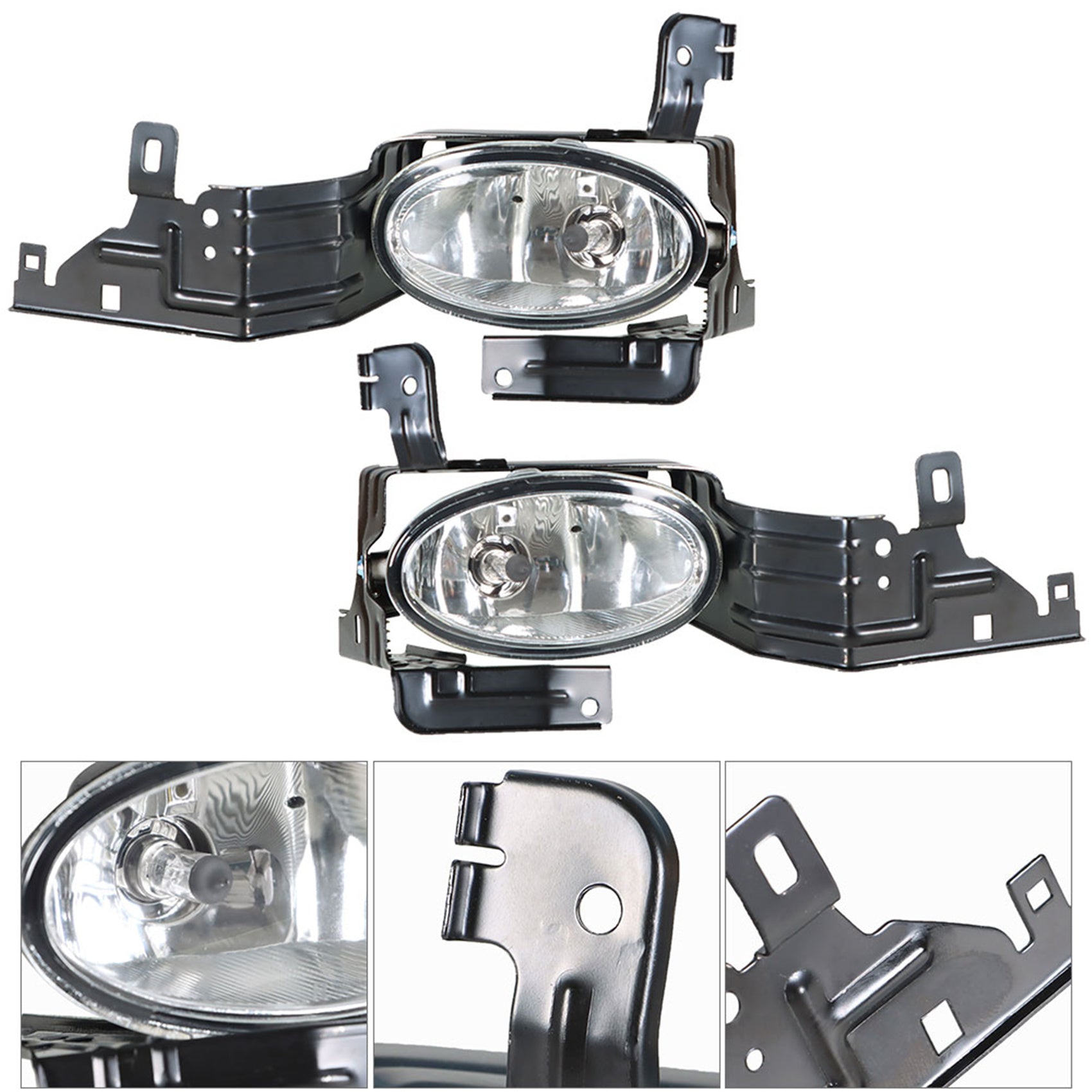 TOPPARTZ Fog Lights Assembly Replacement for 2011 2012 Honda Accord Sedan Clear Lens Bumper Fog Lamp Left+Right Side(Bulbs+Bezel+Switch)