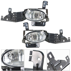 TOPPARTZ Fog Lights Assembly Replacement for 2011 2012 Honda Accord Sedan Clear Lens Bumper Fog Lamp Left+Right Side(Bulbs+Bezel+Switch)