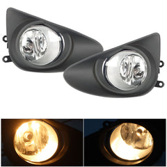 TOPPARTZ Fog Lights Assembly Replacement for 2012-2014 Toyota Yaris Hatchback Clear Lens Bumper Fog Lamp Left+Right Side (Passenger & Driver Side)