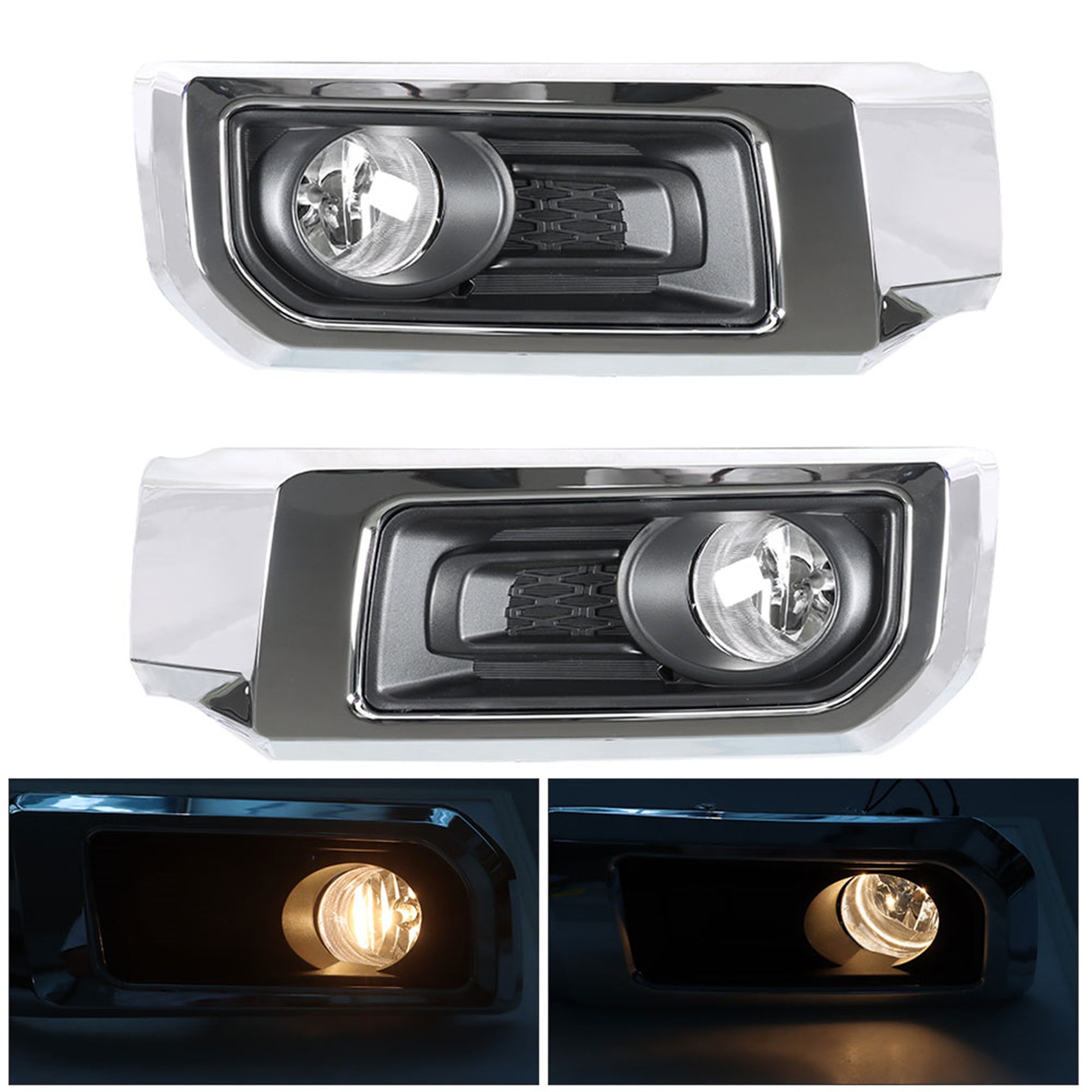 TOPPARTZ Fog Lights Assembly Replacement for 2014-2021 Toyota 4Runner Limited Clear Lens Bumper Fog Lamp Left+Right Side (Passenger & Driver Side)