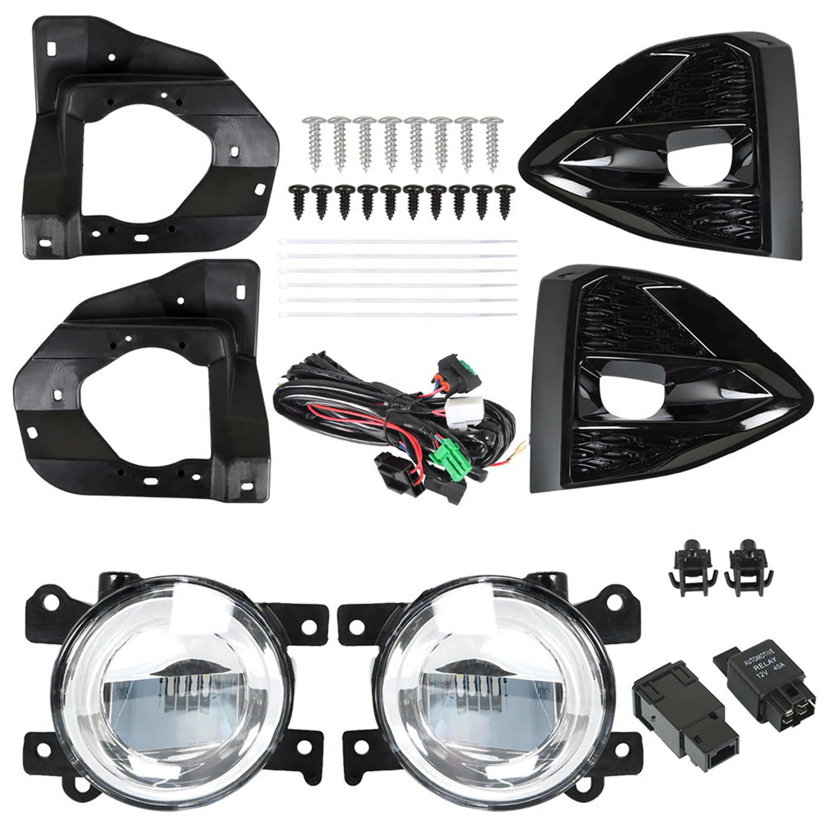 TOPPARTZ Fog Lights Assembly Replacement for 2020-2021 Nissan Maxima Clear Lens Bumper Fog Lamp Left+Right Side (Bulbs+Bezel+Switch)