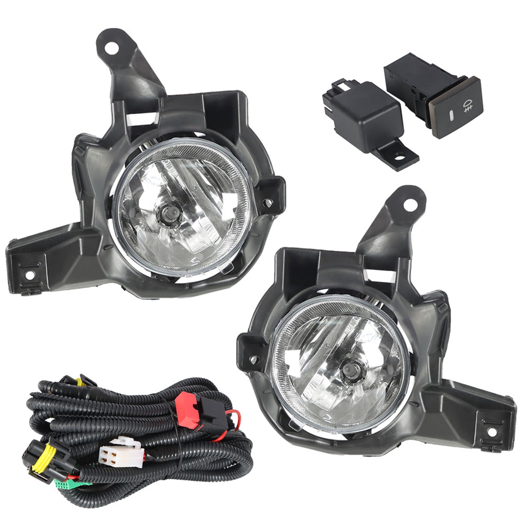 TOPPARTZ Fog Lights Assembly TO2593130 TO2592130 Replacement for 2013 2014 2015 RAV4 Clear Lens Bumper Fog Lamp Left+Right Side (Bulbs+Bezel+Switch)