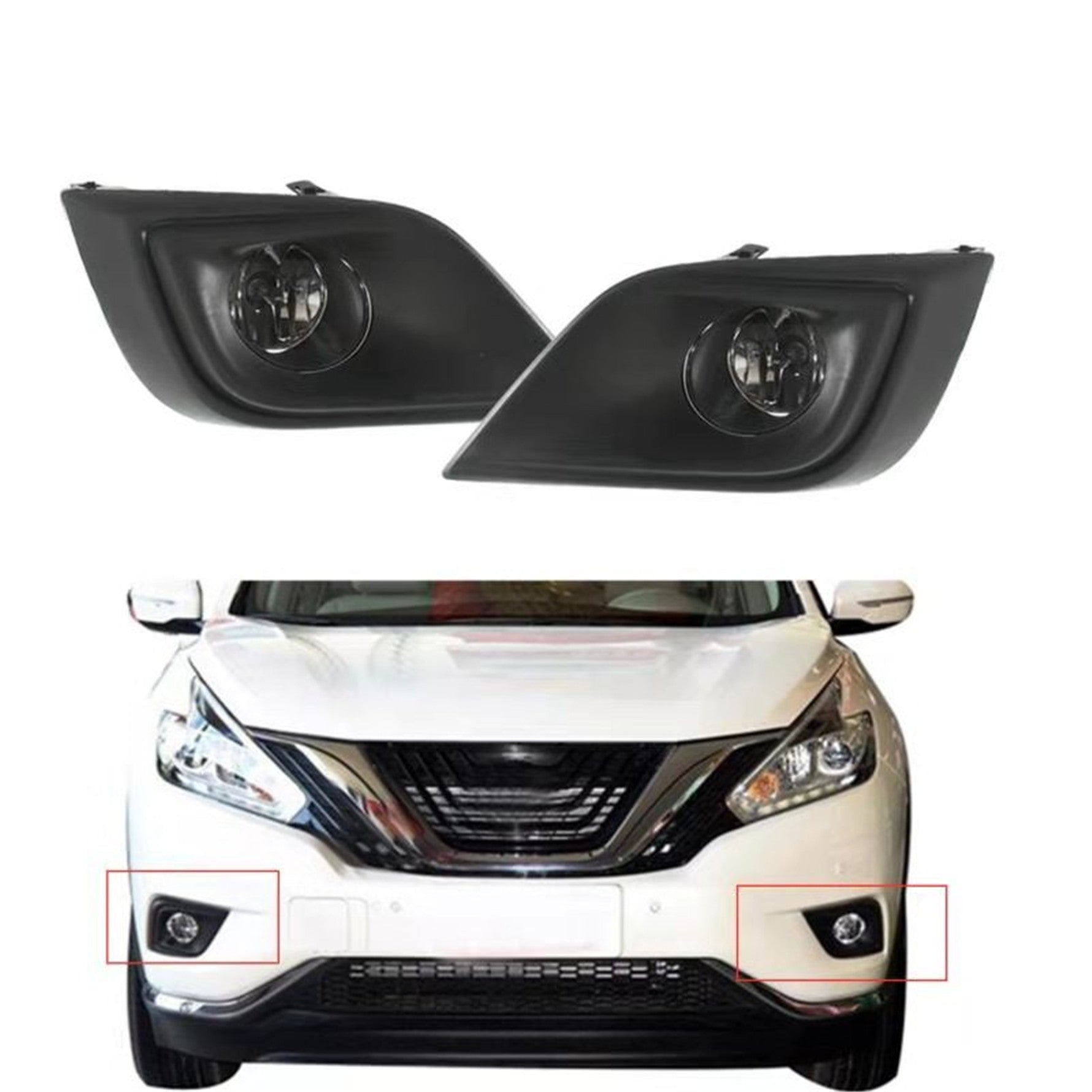 Fog Lights Bumper Lamps w/Switch/Harness/Relay/Wiring For 15-20 Nissan Murano