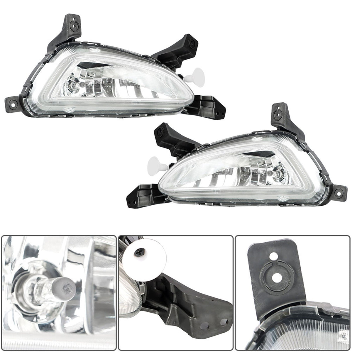 TOPPARTZ Foglight Assembly Replacement for 2016 2017 2018 Hyundai Tucson Clear Lens Bumper Fog Lamp Left+Right Side (Passenger & Driver Side)