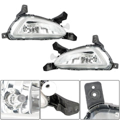 TOPPARTZ Foglight Assembly Replacement for 2016 2017 2018 Hyundai Tucson Clear Lens Bumper Fog Lamp Left+Right Side (Passenger & Driver Side)