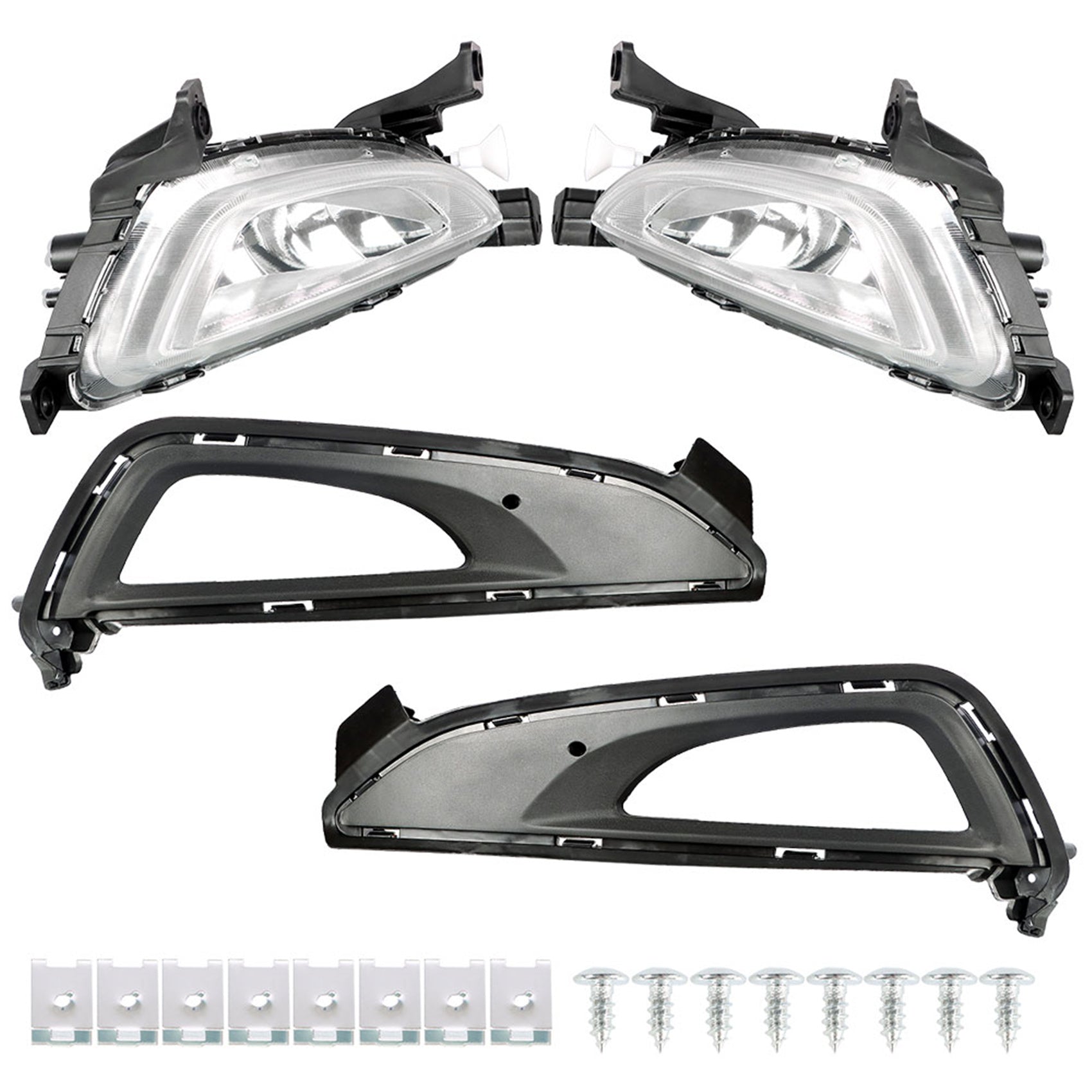 TOPPARTZ Foglight Assembly Replacement for 2016 2017 2018 Hyundai Tucson Clear Lens Bumper Fog Lamp Left+Right Side (Passenger & Driver Side)