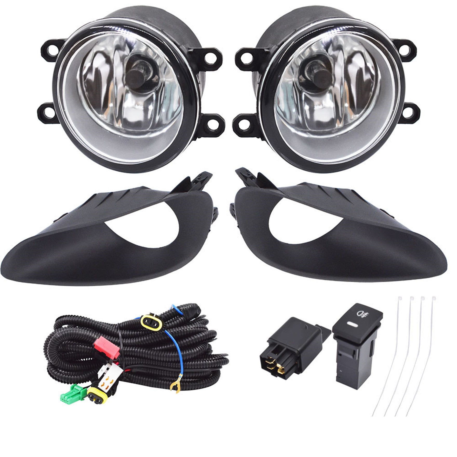 TOPPARTZ For 06-11 Yaris 4-Dr Sedan Clear Lens Front Bumper Fog Light/Lamp+Switch