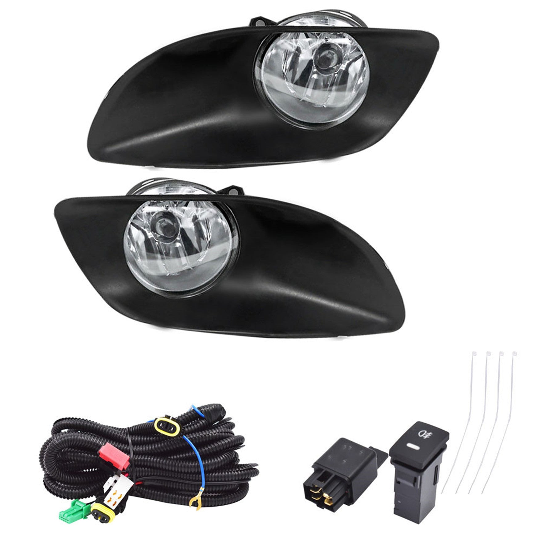 TOPPARTZ For 06-11 Yaris 4-Dr Sedan Clear Lens Front Bumper Fog Light/Lamp+Switch