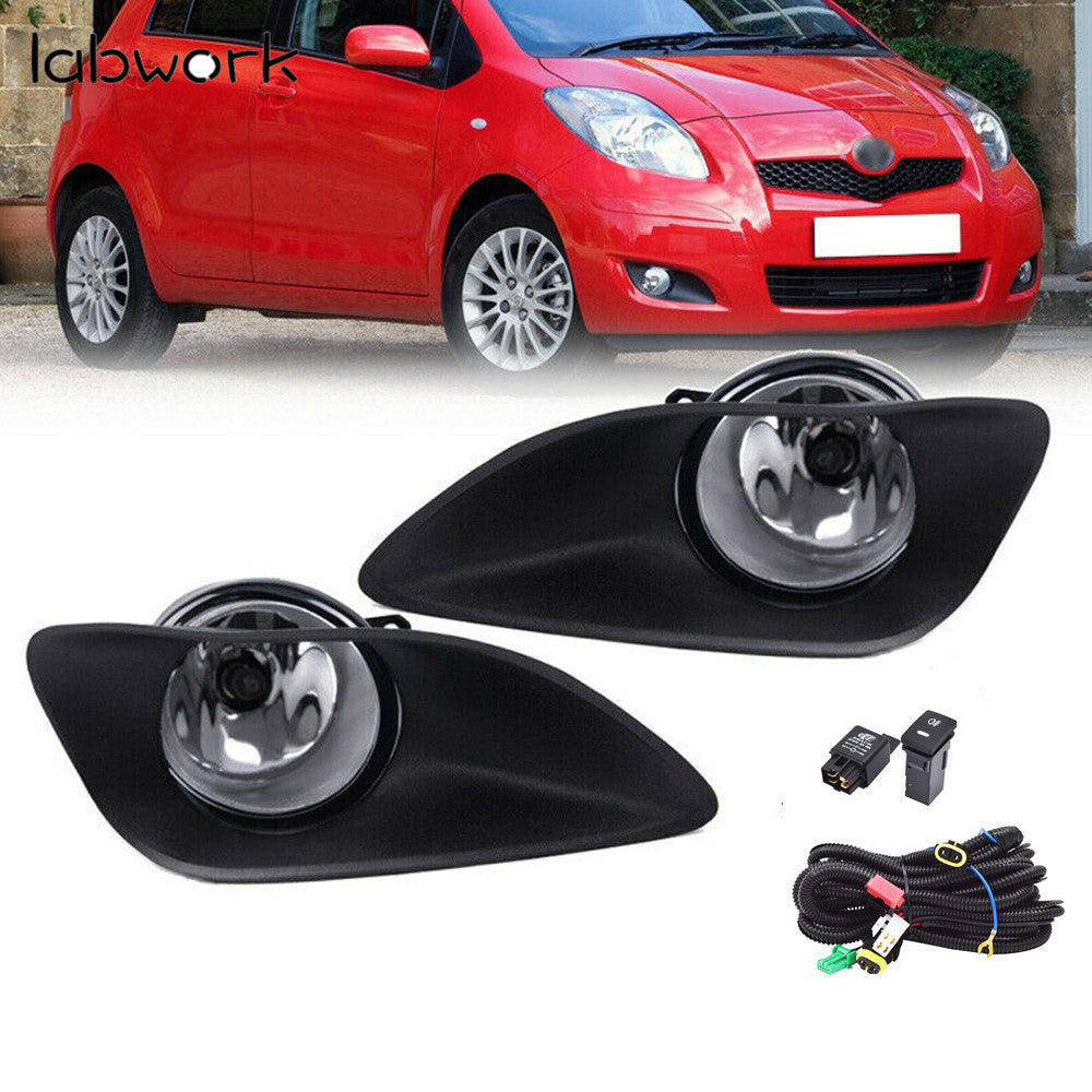TOPPARTZ For 06-11 Yaris 4-Dr Sedan Clear Lens Front Bumper Fog Light/Lamp+Switch