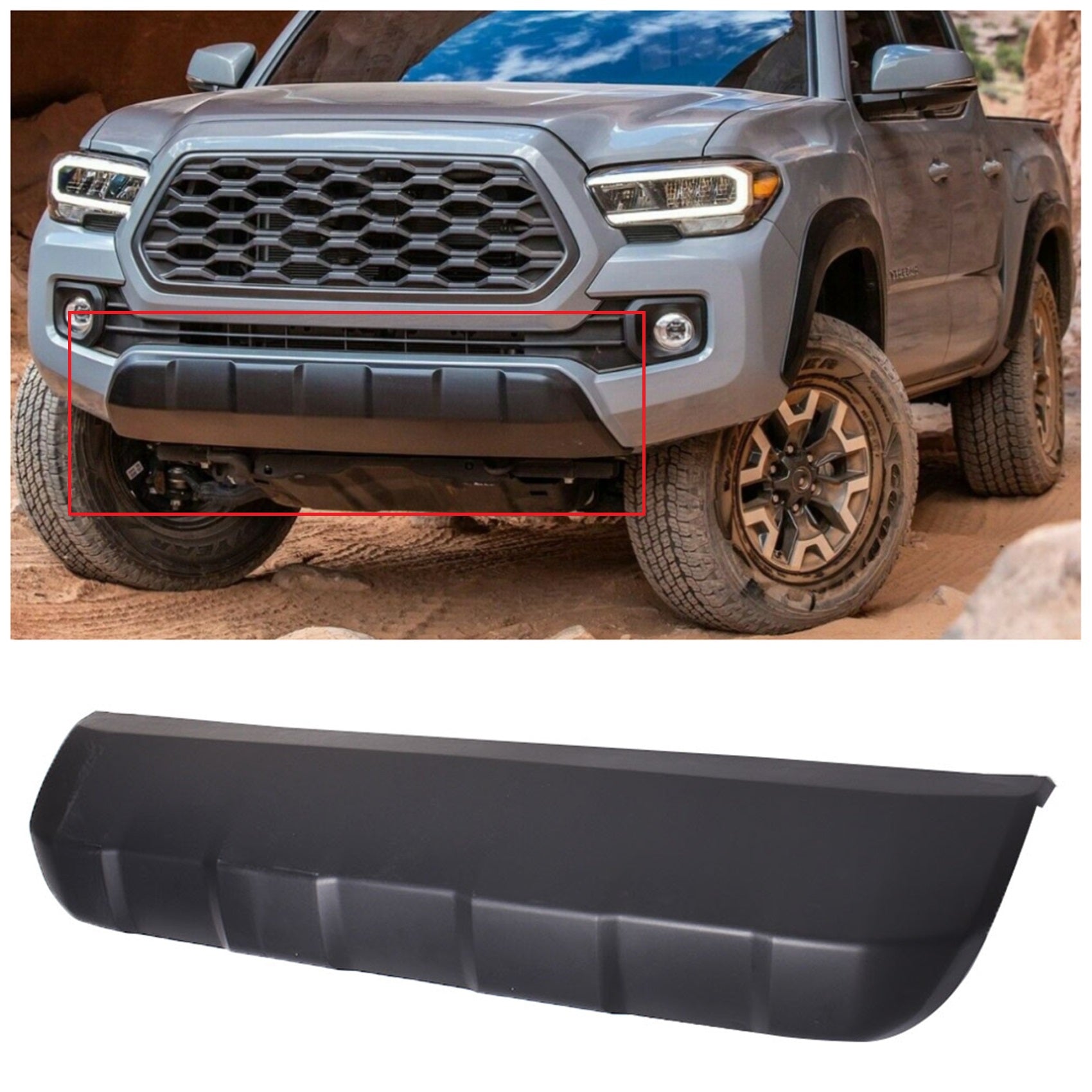 TOPPARTZ For 2016-2020 Toyota Tacoma Front Lower Bumper Valance Panel Skid Plate