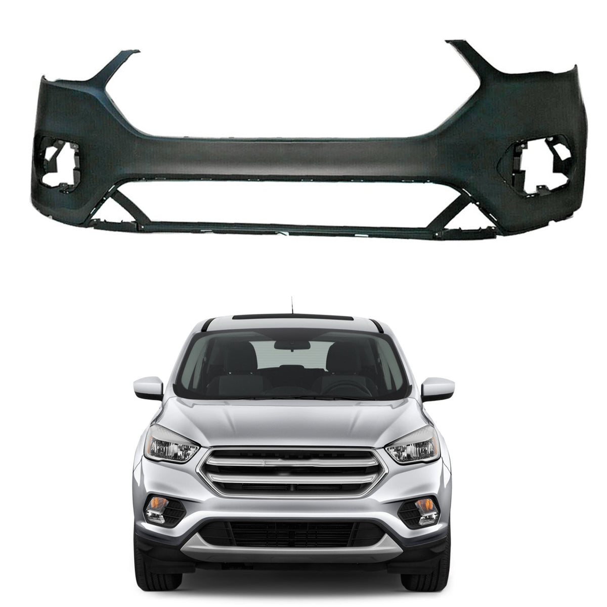 TOPPARTZ Front Bumper Cover Fit for 2017-2019 Ford Escape GJ5Z17757APTM