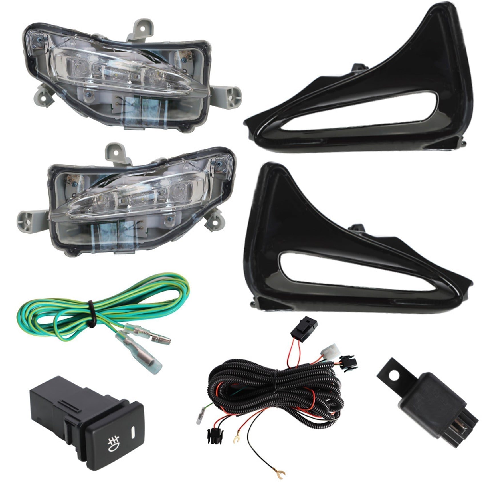 TOPPARTZ Front Bumper LED Fog Light w/Wiring+Switch For Toyota Corolla 2017-2019 Sedan