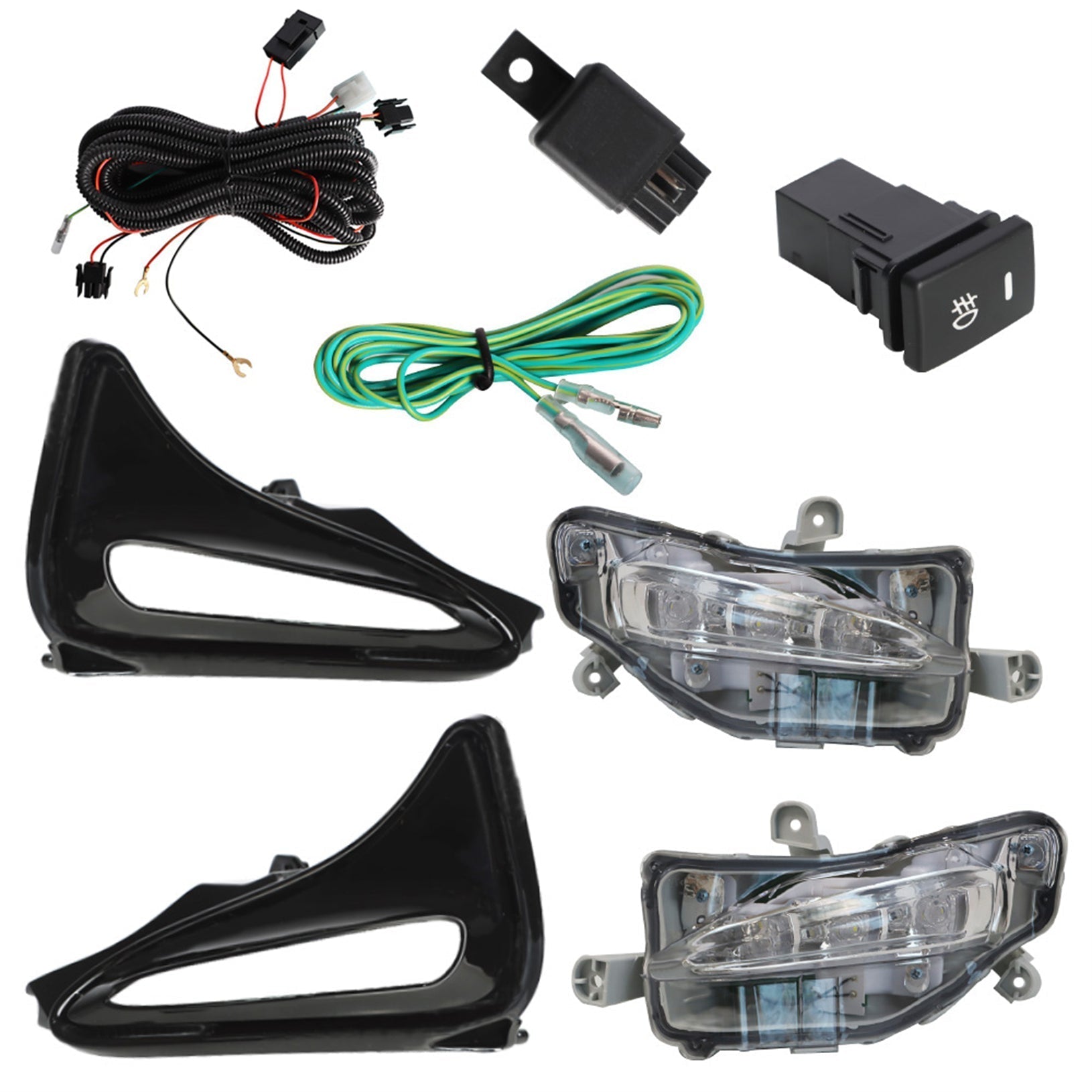 TOPPARTZ Front Bumper LED Fog Light w/Wiring+Switch For Toyota Corolla 2017-2019 Sedan