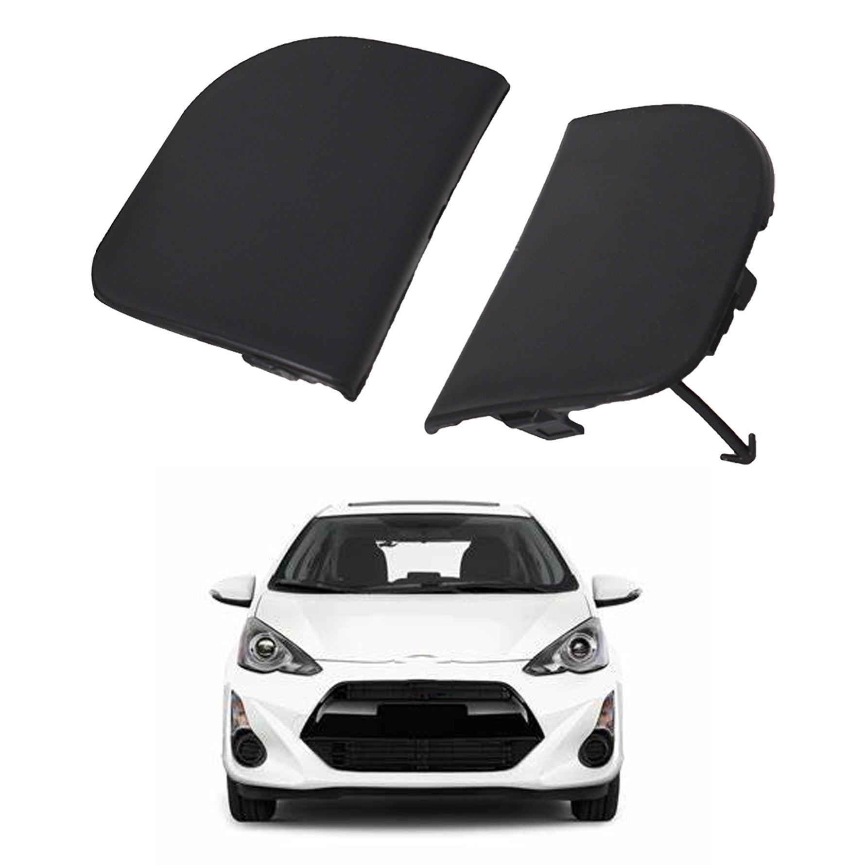 TOPPARTZ Front Bumper Tow Eye Hook Cover Cap For 2012-2015 TOYOTA Prius 2PCS