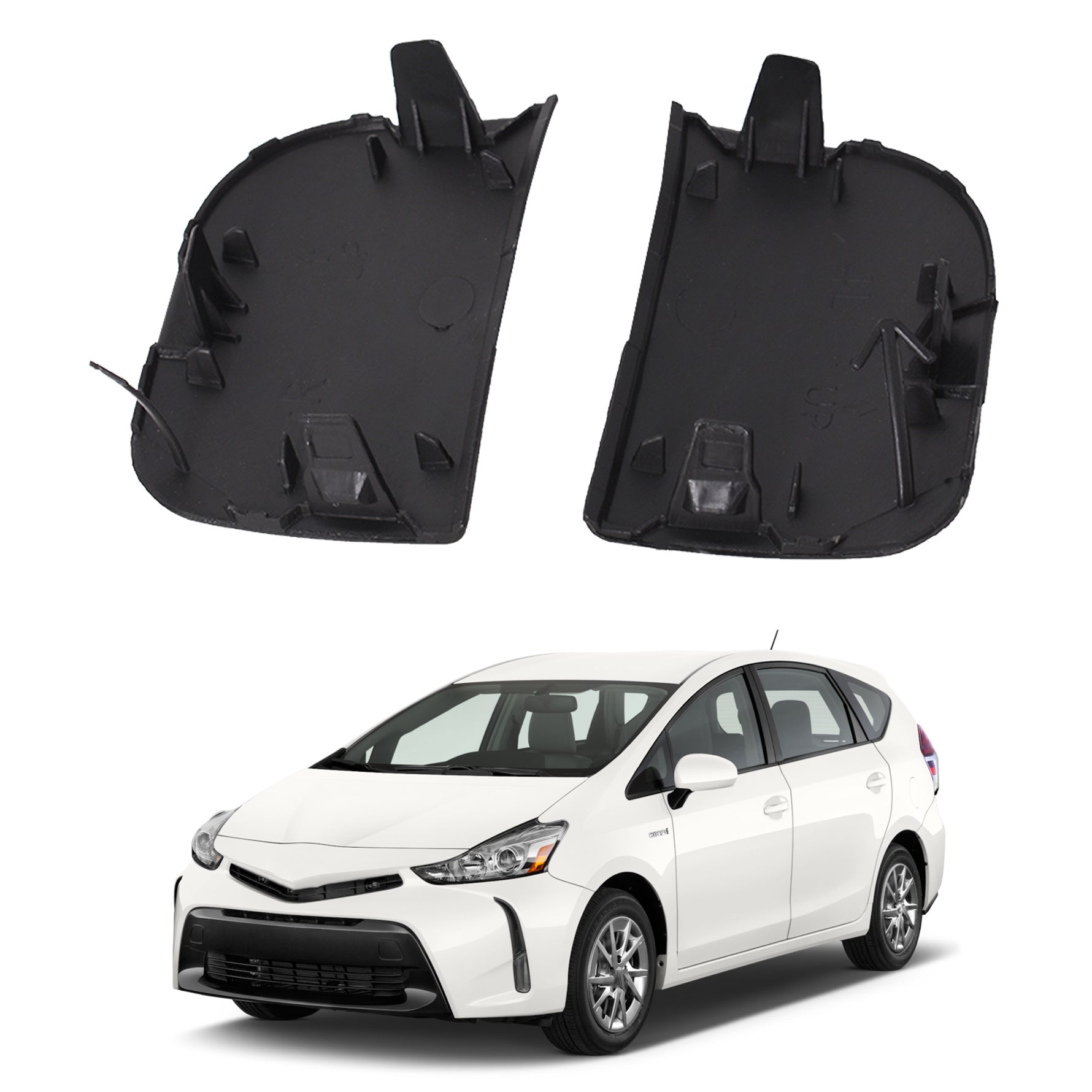TOPPARTZ Front Bumper Tow Eye Hook Cover Cap For 2012-2015 TOYOTA Prius 2PCS