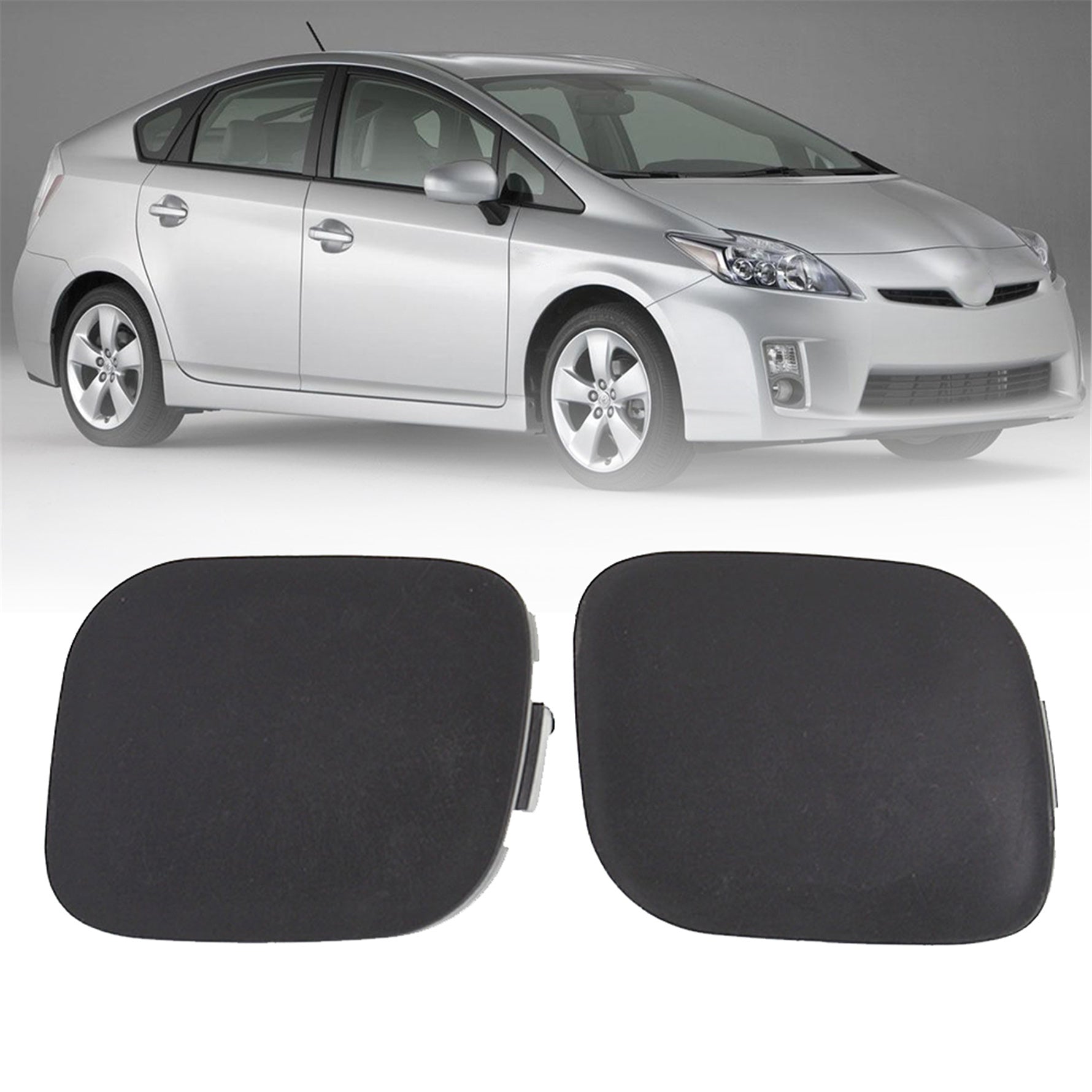 TOPPARTZ Front Bumper Tow Hook Eye Cap Cover Left Right Pair for 2010 2011 2012 Toyota Prius