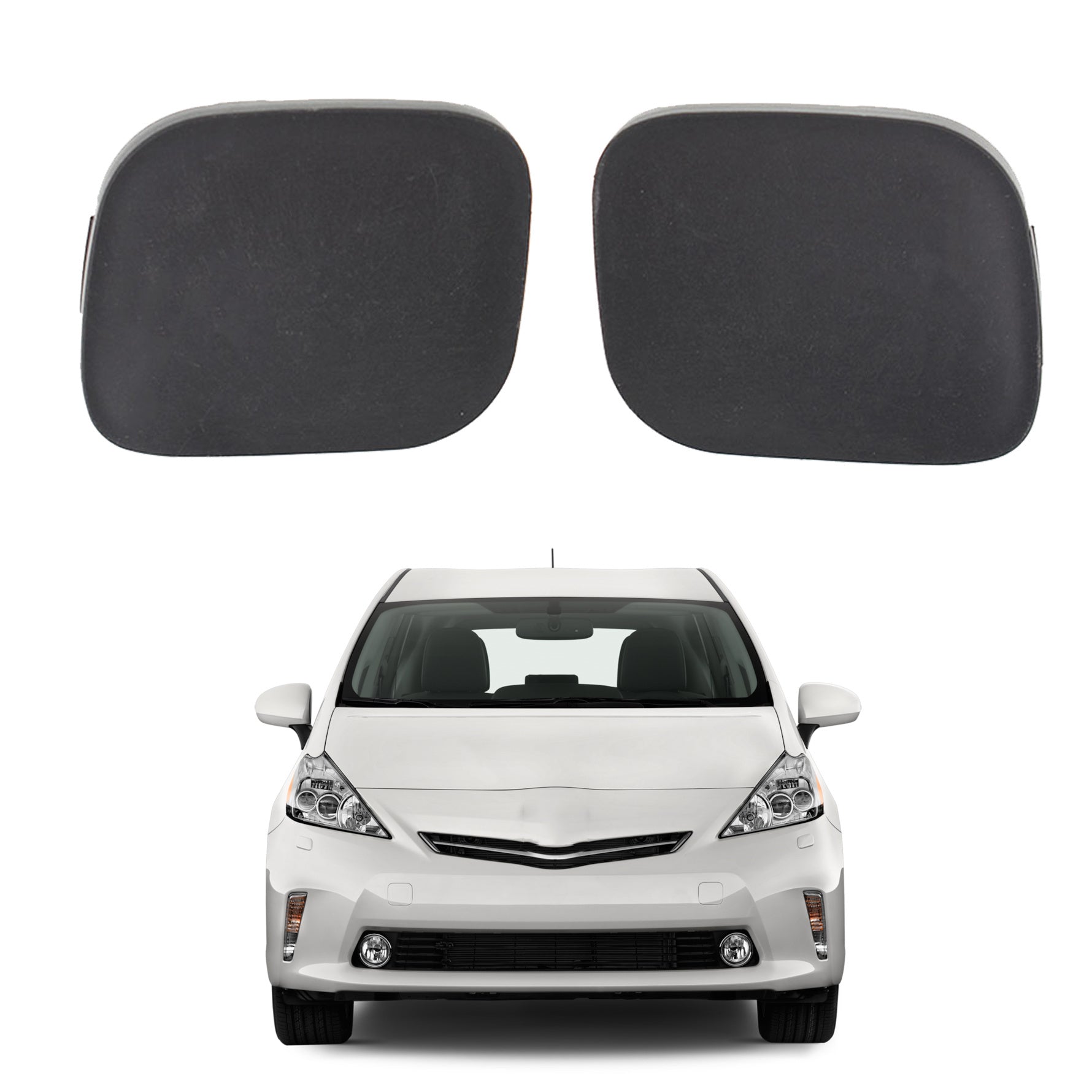 TOPPARTZ Front Bumper Tow Hook Eye Cap Cover Left Right Pair for 2010 2011 2012 Toyota Prius