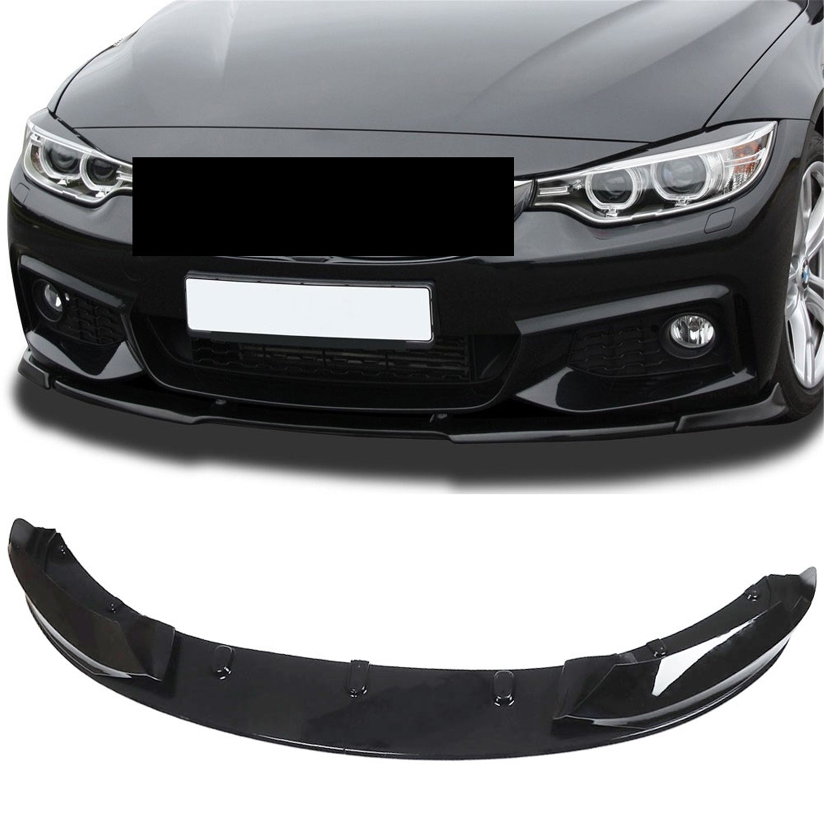 TOPPARTZ Front Glossy Black Bumper Lip Splitter Spoiler Replacement for 2014-2020 F32 F33 F36 4 Series with M Sport Bumper only