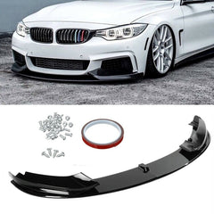 TOPPARTZ Front Glossy Black Bumper Lip Splitter Spoiler Replacement for 2014-2020 F32 F33 F36 4 Series with M Sport Bumper only