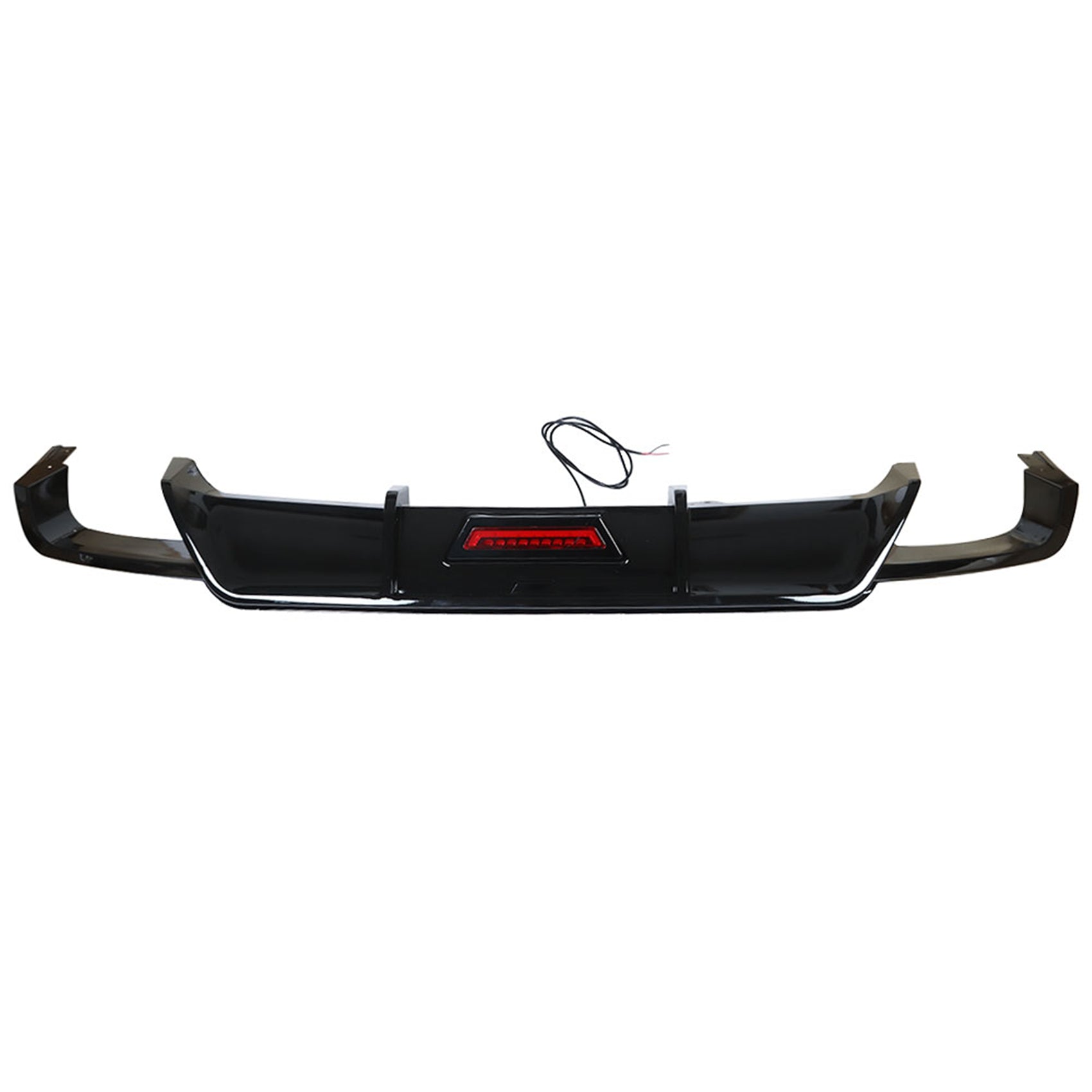 TOPPARTZ Gloss Black Rear Bumper Lip Spoiler Lower Diffuser with LED Light Replacement for 2018-2021 Toyota Camry