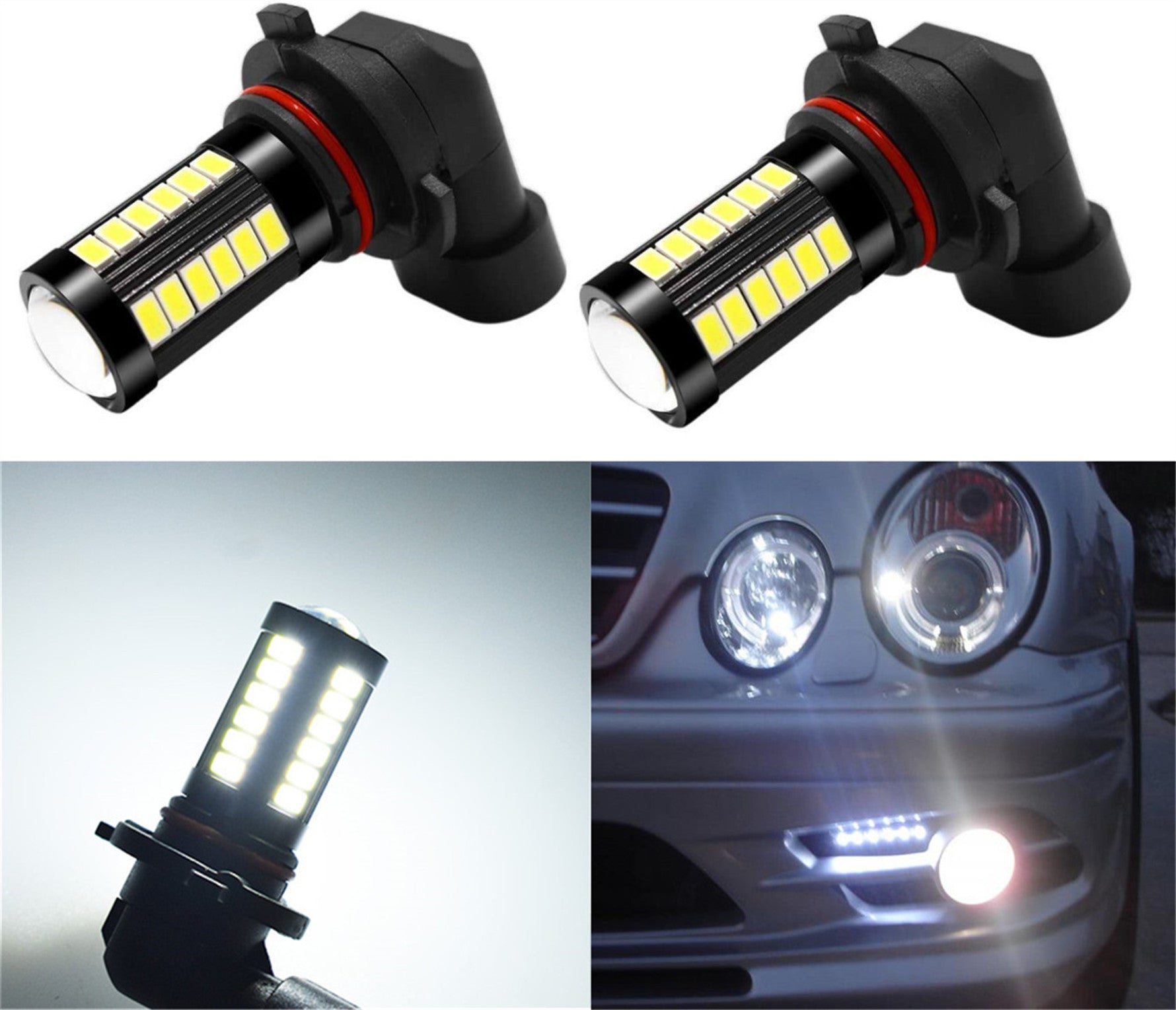 TOPPARTZ H10 9145 2 PCS LED Fog Light Bulbs 6000K White 2800 Lumens Used to Replace Fog Lamp, Daytime Running Lamp