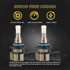 TOPPARTZ H10 9145 9140 9045 9040 2 PCS LED Bulb Conversion Kit IP67 Waterproof 6000K White 360-degree Illumination 3000LM/Pair