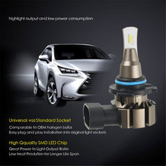 TOPPARTZ H10 9145 9140 9045 9040 2 PCS LED Bulb Conversion Kit IP67 Waterproof 6000K White 360-degree Illumination 3000LM/Pair