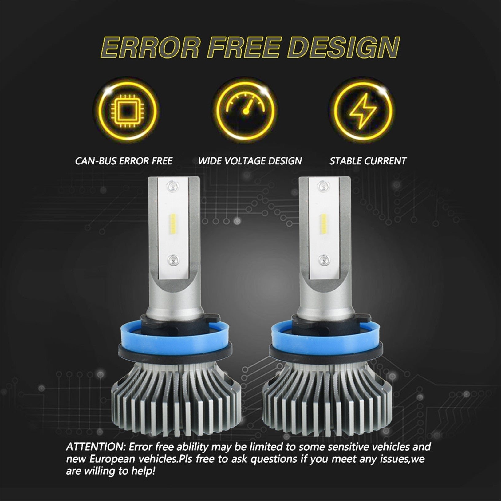 TOPPARTZ H11 LED Fog Light Bulbs 6000K 3000LM 20W Fog Light LED Conversion Kit, Pack of 2
