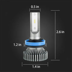 TOPPARTZ H11 LED Fog Light Bulbs 6000K 3000LM 20W Fog Light LED Conversion Kit, Pack of 2