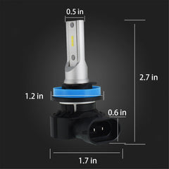 TOPPARTZ H11 LED Fog Light Bulbs 6000K 3000LM 30W Fog Light LED Conversion Kit, Pack of 2