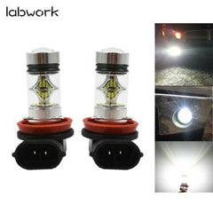 TOPPARTZ H16 H11 6000K White LED Fog Lights Bulbs For 2012-2017 Toyota Tacoma